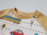 Garstyčių spalvos džemperis su mašinom